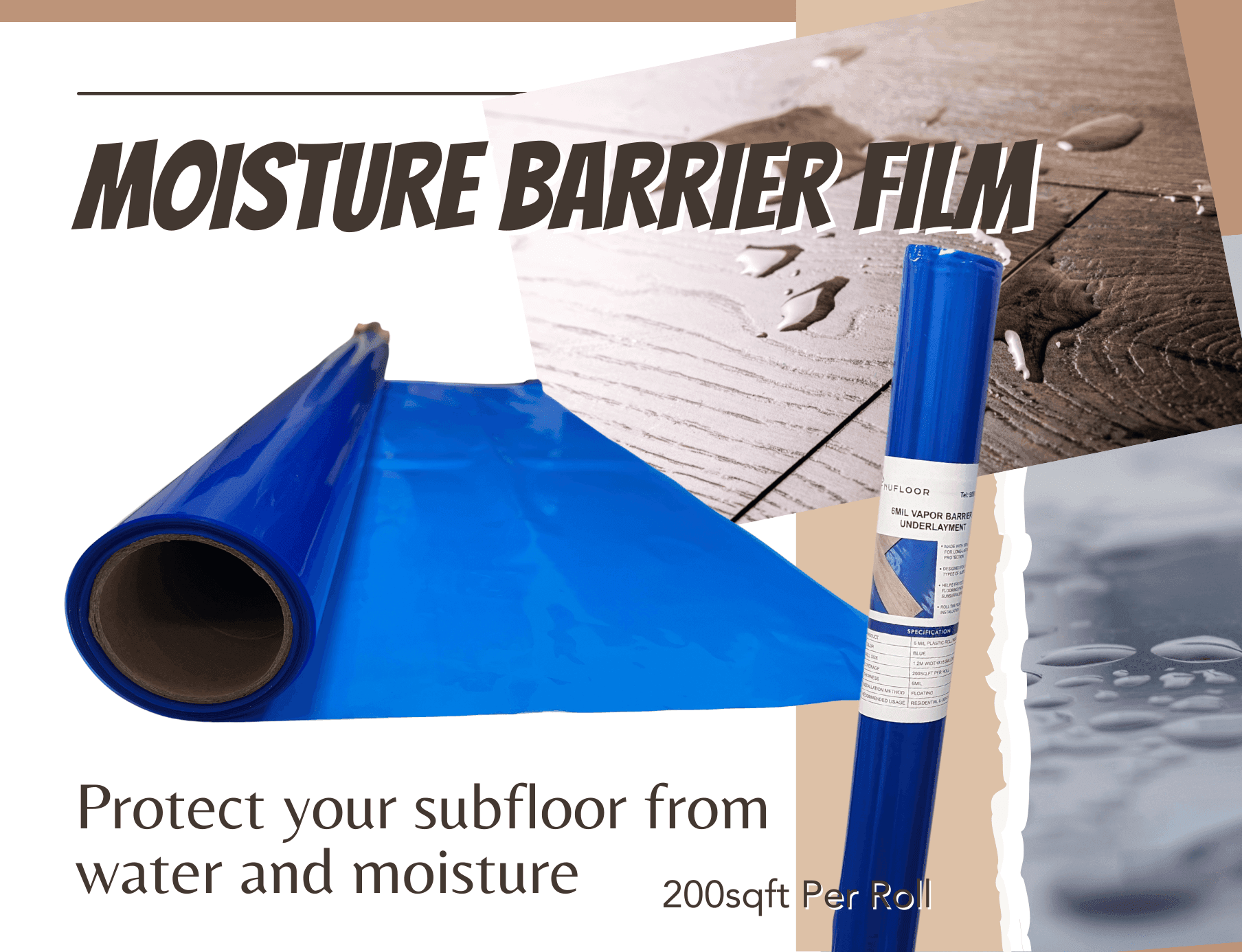 Silicone Vapor Shield - Moisture Barrier -200 Square Foot Per Roll - Golden State Floors