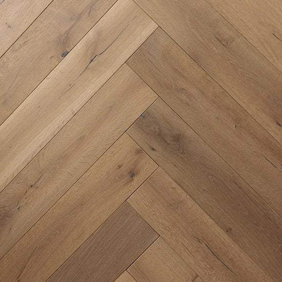 Villagio CREMONA Herringbone Collection - 5/8"T x  4-3/4"W (4mm Wear Layer) Rustic grade European Oak Engineered Hardwood flooring (9.3sqft. per box) - Golden State Floors